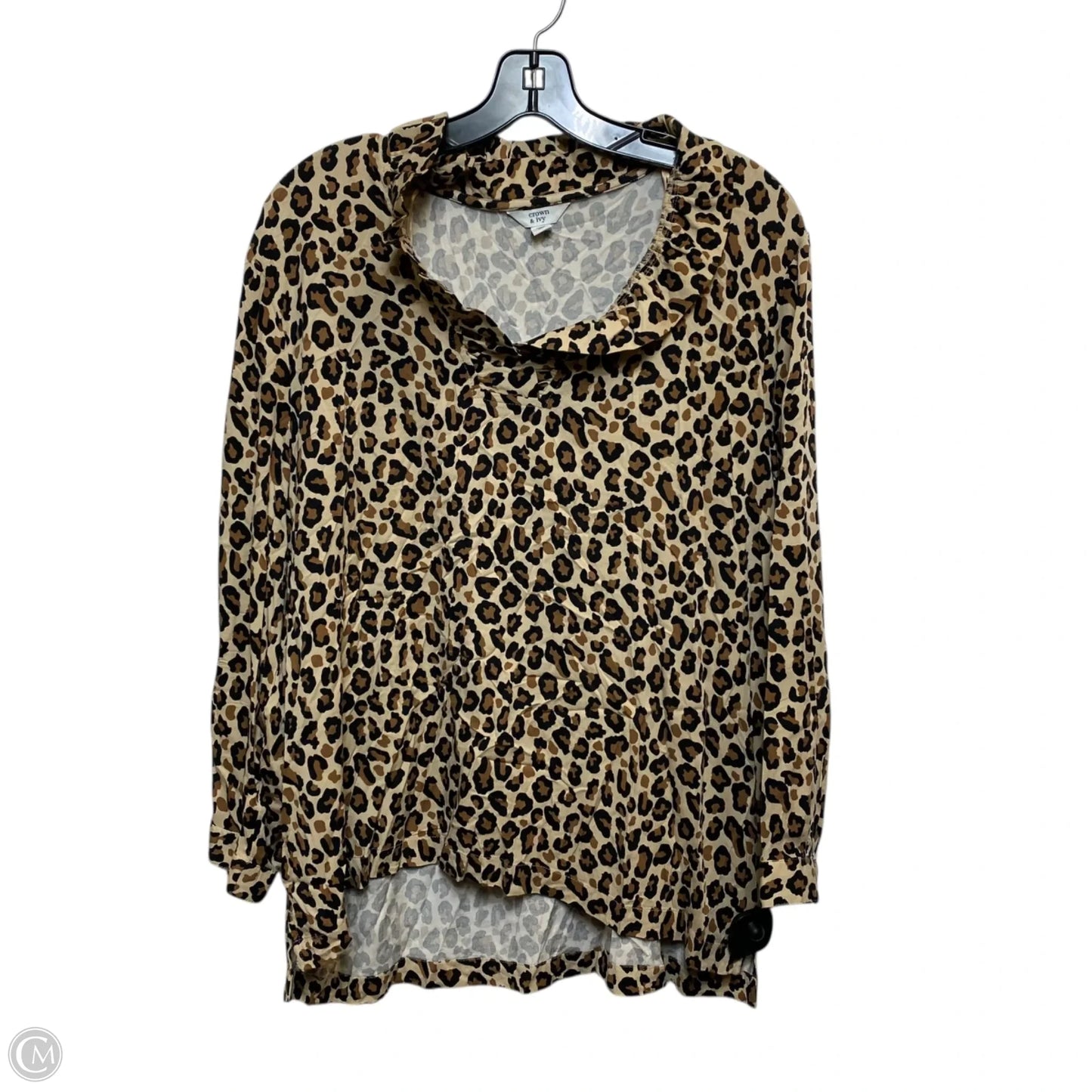 Top 3/4 Sleeve By Crown And Ivy In Animal Print, Size: Xl
