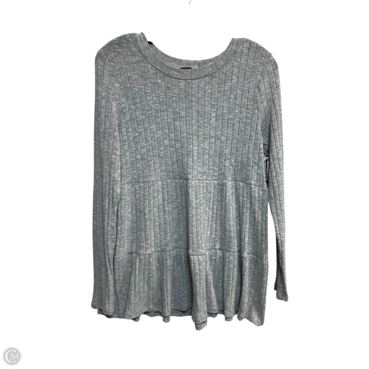Top Long Sleeve By Andree By Unit In Grey, Size: M