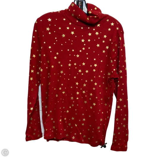 Top Long Sleeve Basic By Time And Tru In Red, Size: M