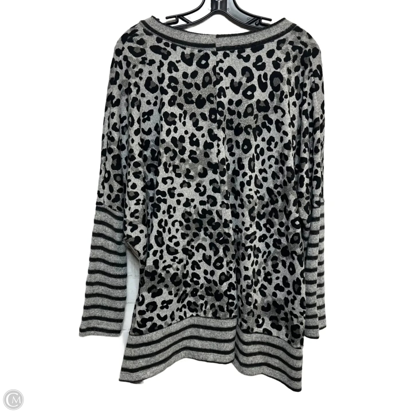 Top Long Sleeve By White Birch In Black & Grey, Size: M