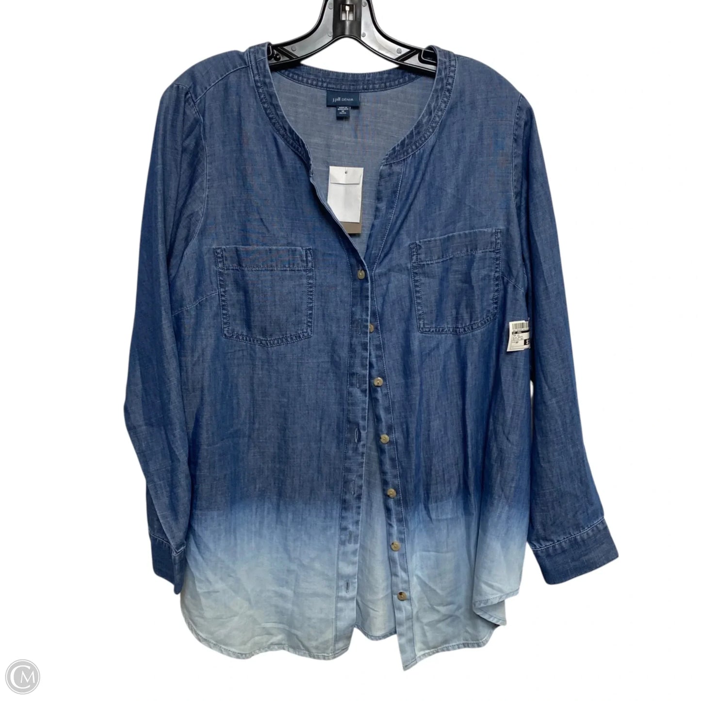 Top Long Sleeve By J. Jill In Blue Denim, Size: Mp