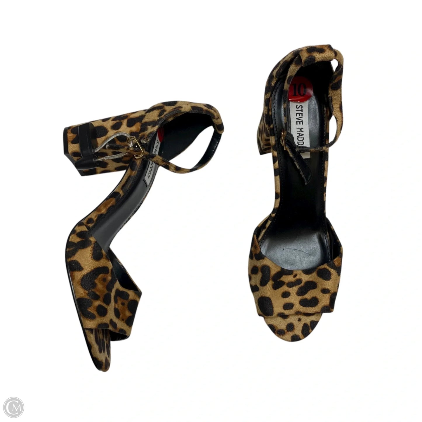 Sandals Heels Block By Steve Madden In Animal Print, Size: 10