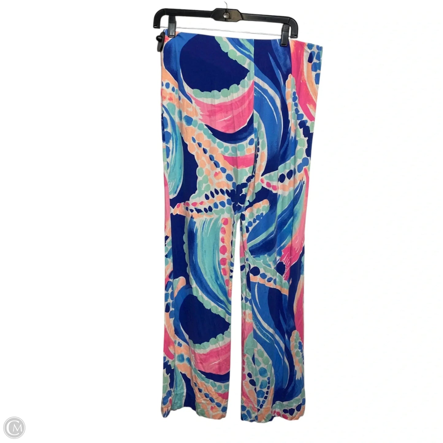 Pants Designer By Lilly Pulitzer In Blue & Pink, Size: L