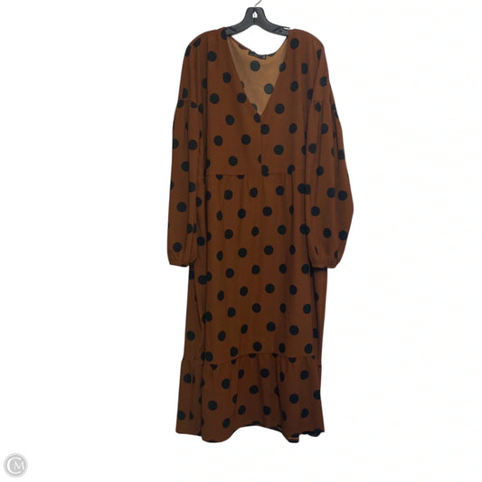 Dress Casual Midi By Asos In Brown, Size: 2x