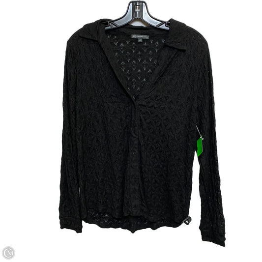 Top Long Sleeve By Adrianna Papell In Black, Size: L