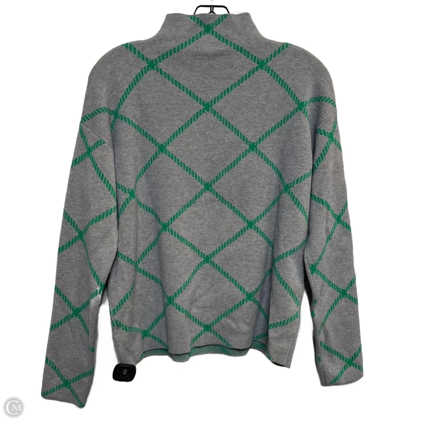 Sweater By Tahari In Green & Grey, Size: M
