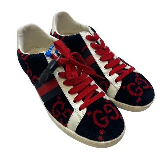 Blue & Red Shoes Luxury Designer Gucci, Size 6