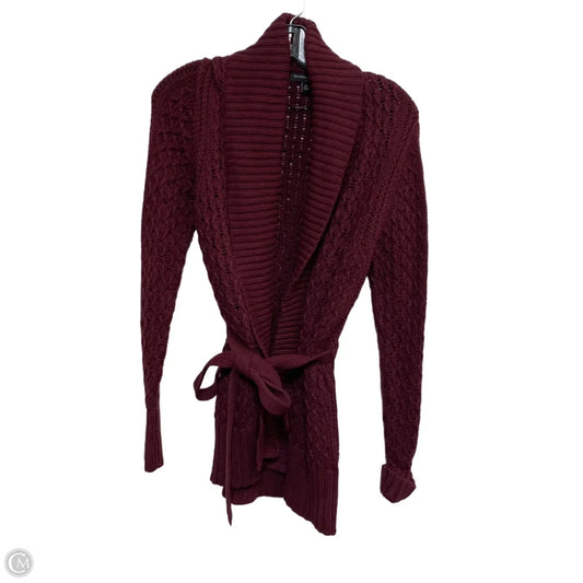 Sweater Cardigan By Banana Republic In Maroon, Size: M