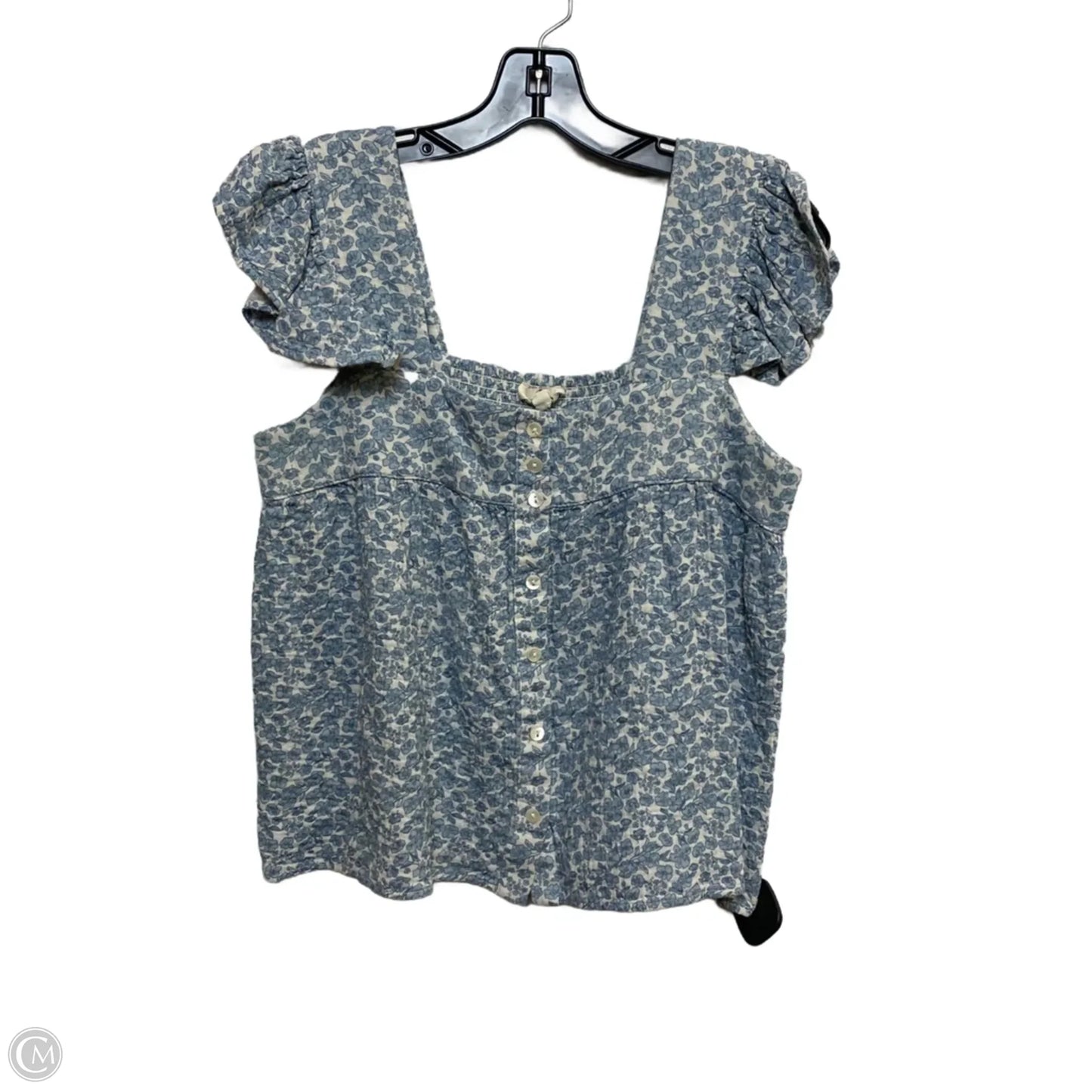 Top Sleeveless By Entro In Blue & Cream, Size: S