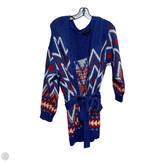 Sweater Cardigan By Lane Bryant In Blue & Red & White, Size: 3x