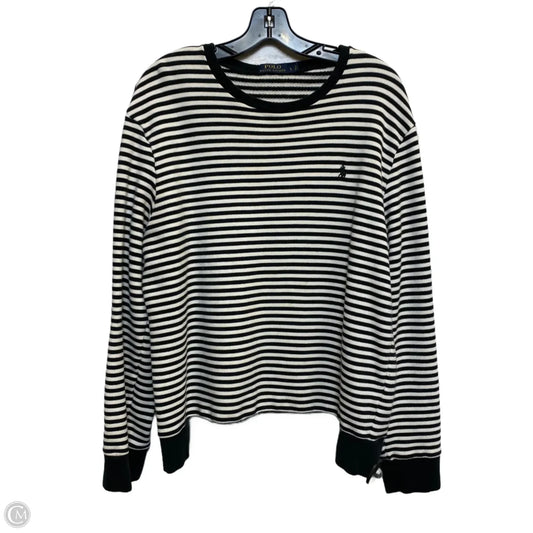 Sweatshirt Crewneck By Polo Ralph Lauren In Black & White, Size: L