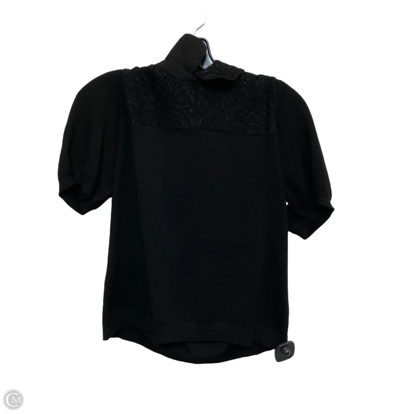 Top Short Sleeve By Adrianna Papell In Black, Size: S