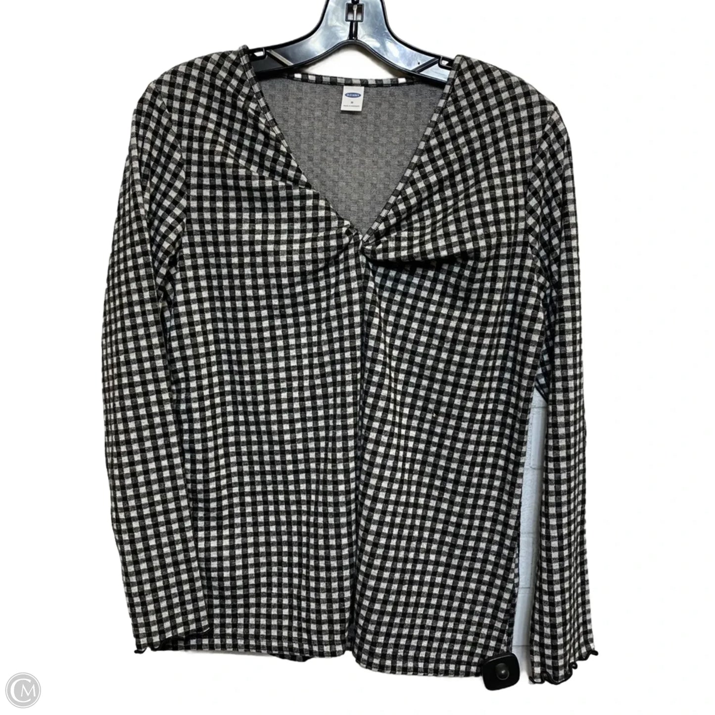 Top Long Sleeve By Old Navy In Black & Grey, Size: M