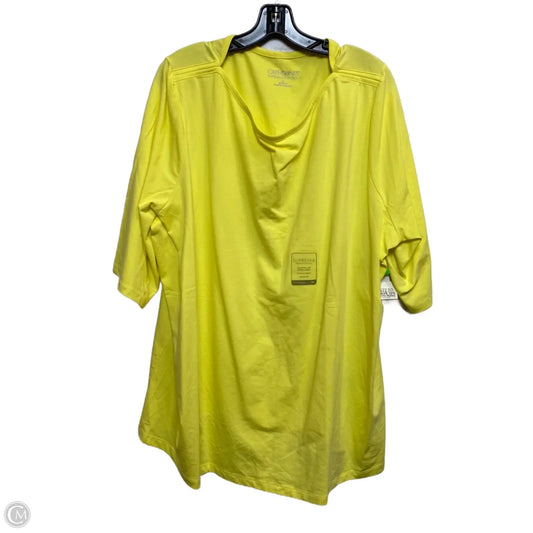 Top Short Sleeve Basic By Catherines In Yellow, Size: 3x