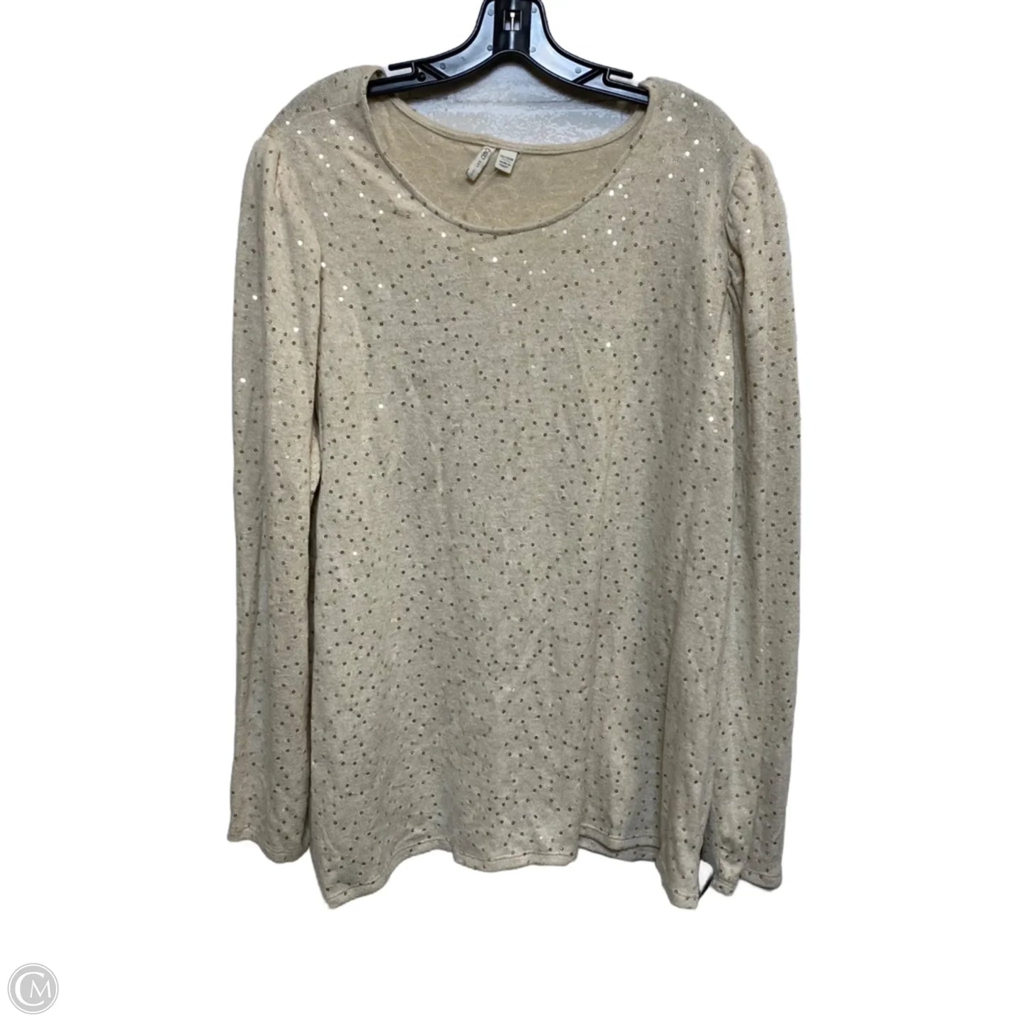 Top Long Sleeve By Cato In Tan, Size: 4x