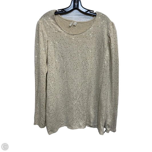 Top Long Sleeve By Cato In Tan, Size: 4x