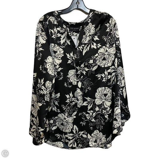Blouse Long Sleeve By Lane Bryant In Black & Cream, Size: 4x