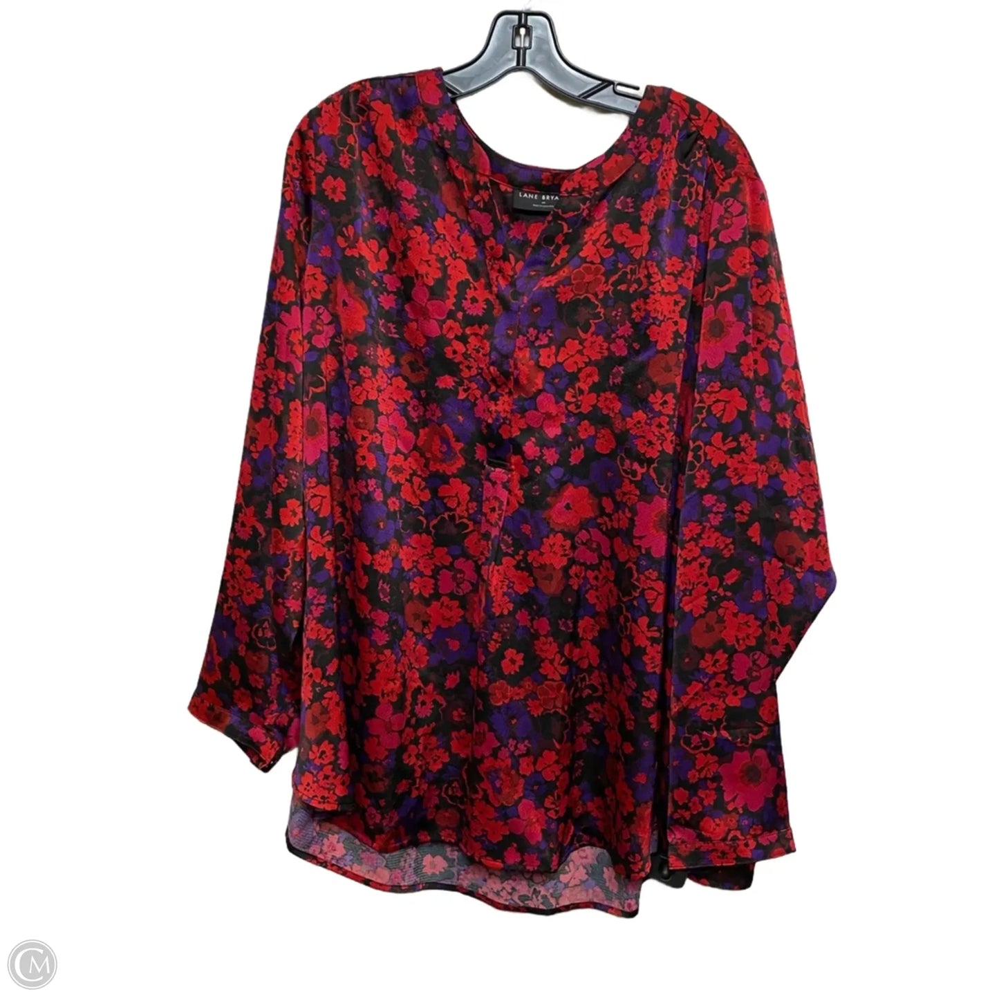 Blouse Long Sleeve By Lane Bryant In Purple & Red, Size: 4x