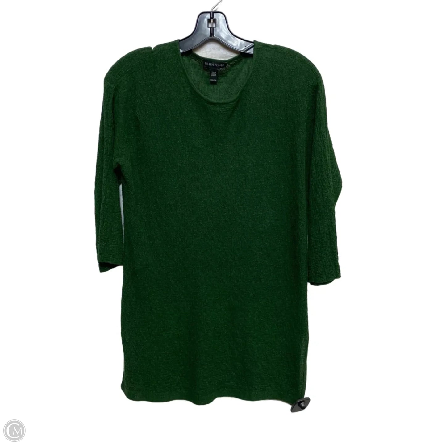 Top 3/4 Sleeve By Eileen Fisher In Green, Size: Xxs