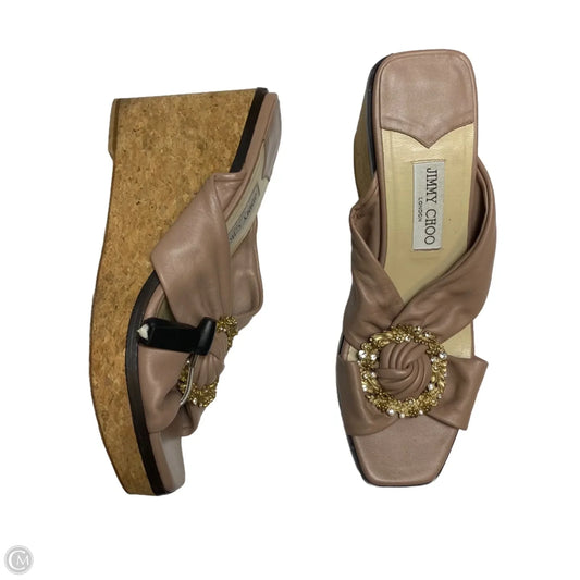 Sandals Luxury Designer By Jimmy Choo In Pink, Size: 11