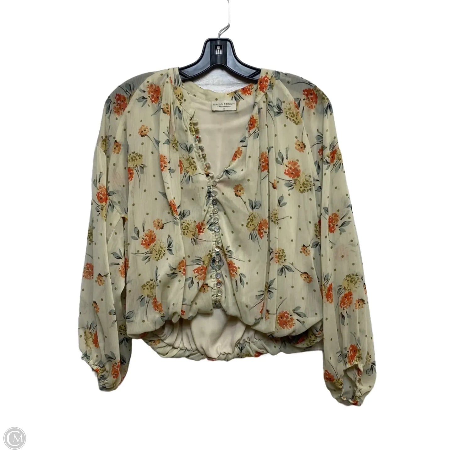 Top Long Sleeve By Dress Forum In Tan, Size: M
