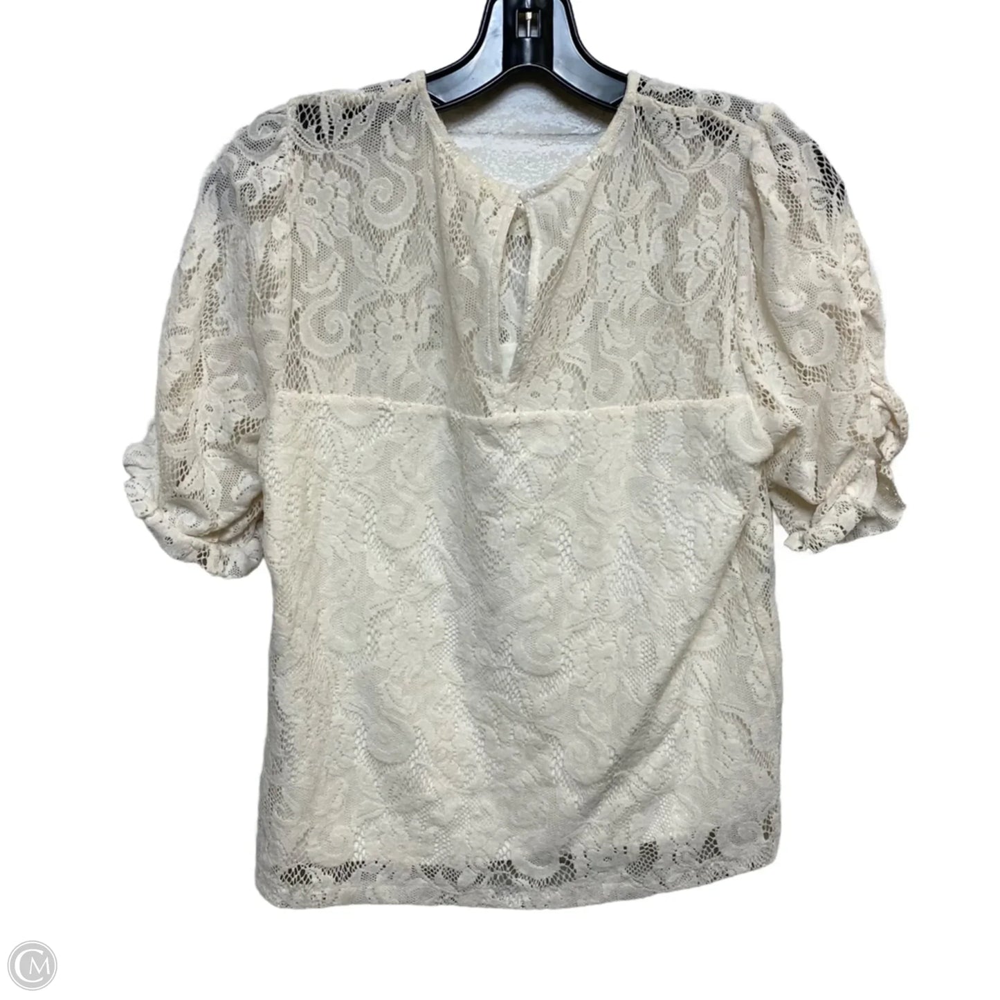Top Short Sleeve By Anthropologie In Cream, Size: Xs