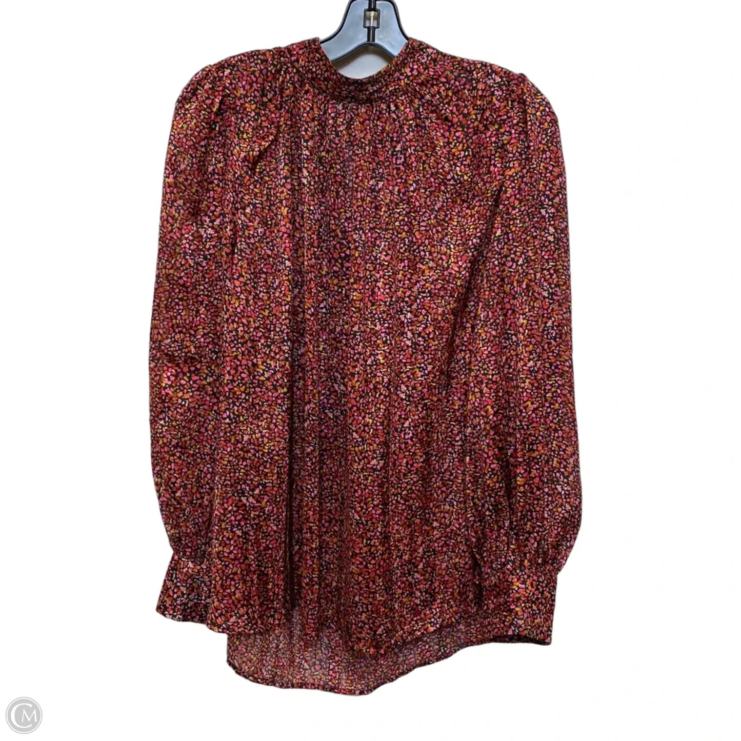 Blouse Long Sleeve By H&m In Pink & Red, Size: Xl