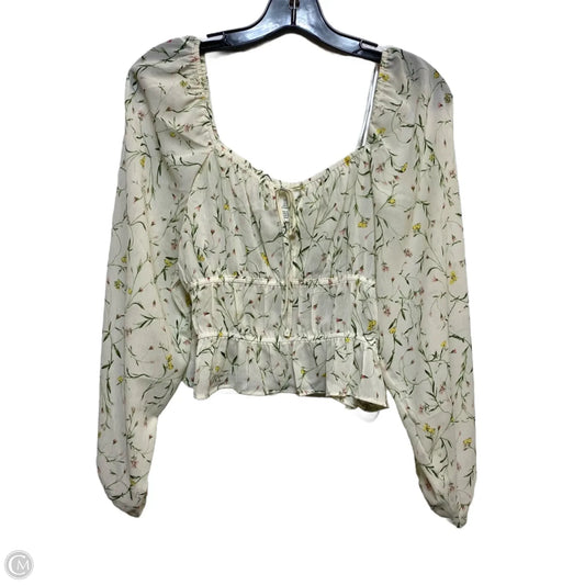 Top Long Sleeve By H&m In Cream, Size: M