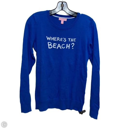 Top Long Sleeve Designer By Lilly Pulitzer In Blue, Size: M