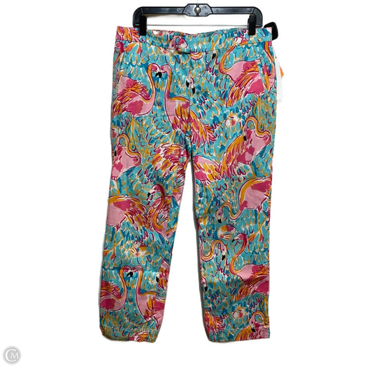 Pants Designer By Lilly Pulitzer In Blue & Pink, Size: 10
