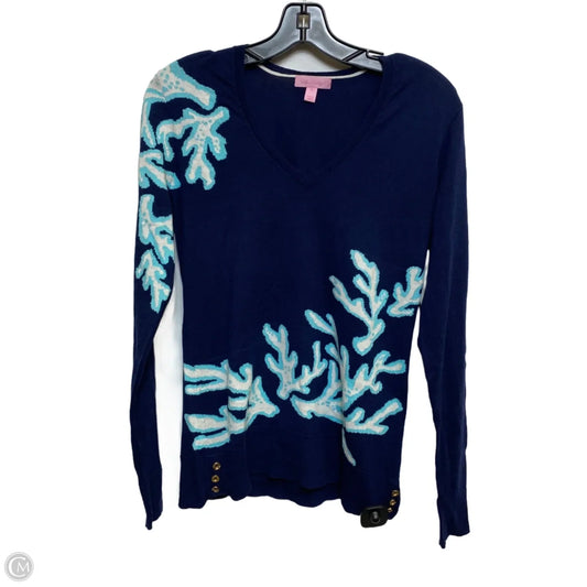 Top Long Sleeve Designer By Lilly Pulitzer In Navy, Size: M