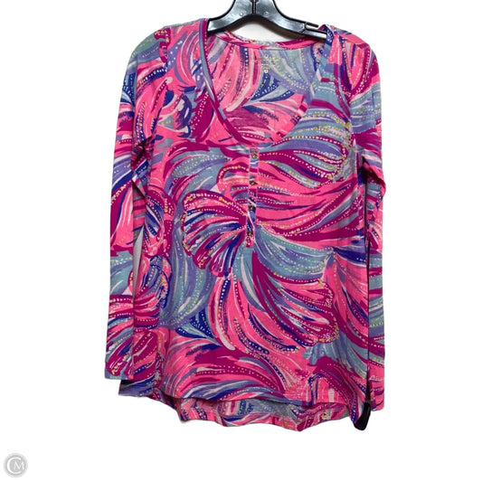 Top Long Sleeve Designer By Lilly Pulitzer In Pink & Purple, Size: S