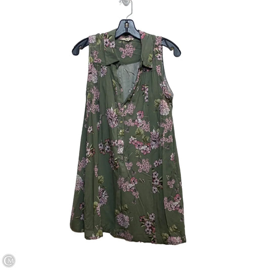 Top Sleeveless By Cupio In Green & Pink, Size: M