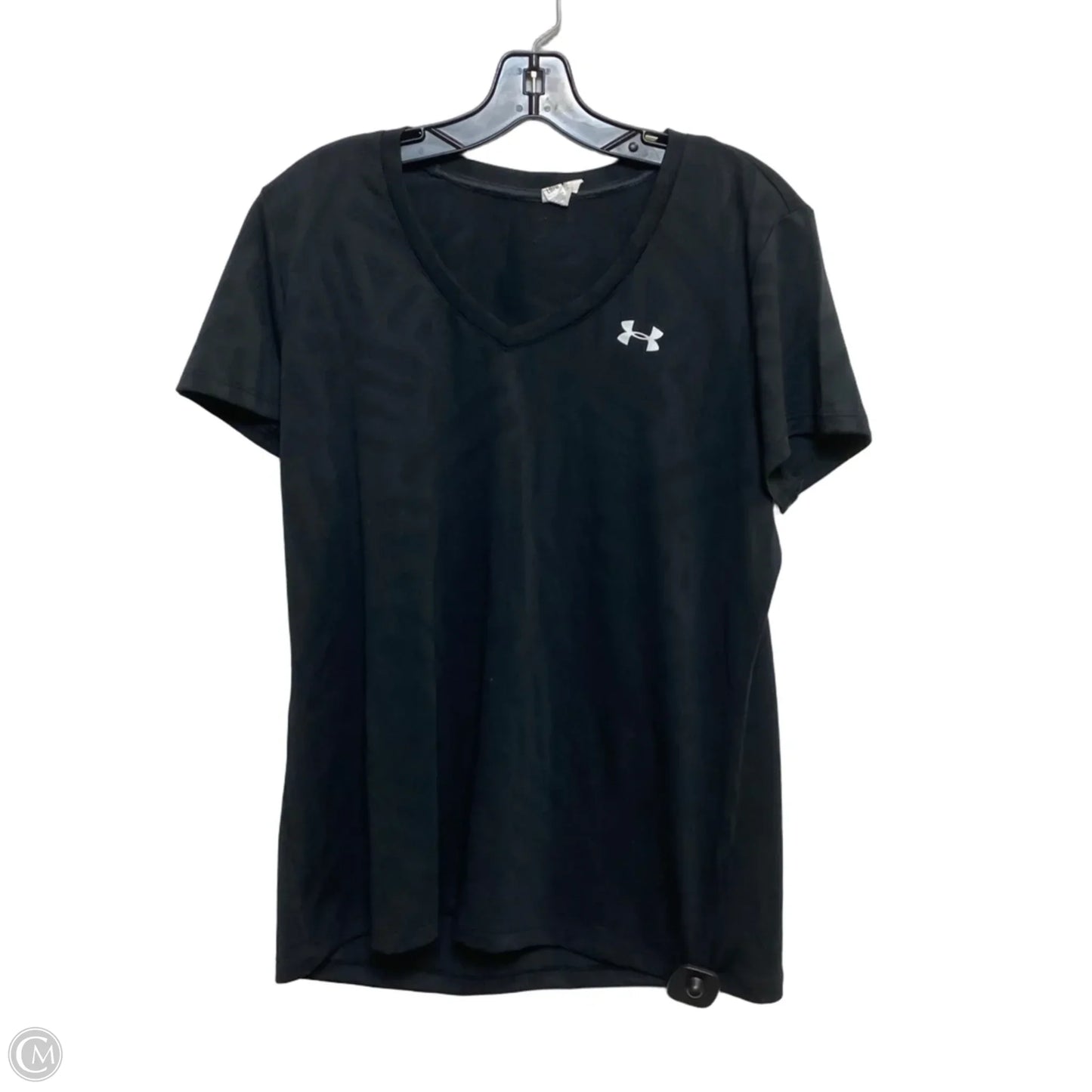 Athletic Top Short Sleeve By Under Armour In Black, Size: L