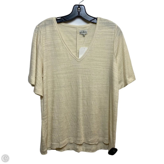 Top Short Sleeve By Wonderly In Cream, Size: L