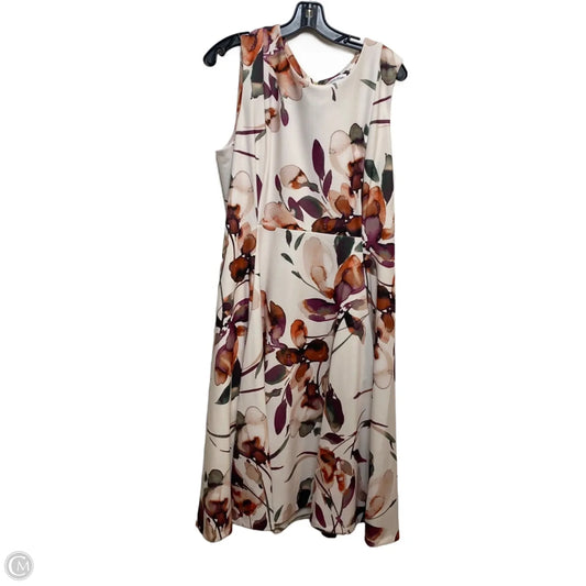 Dress Casual Midi By Calvin Klein In Pink, Size: Xl