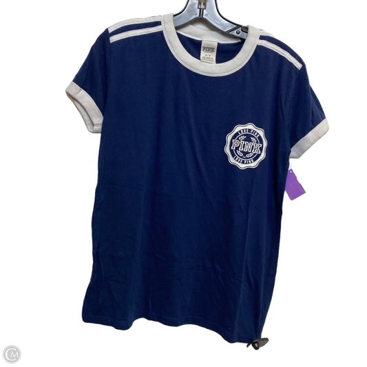 Top Short Sleeve By Pink In Blue & White, Size: M