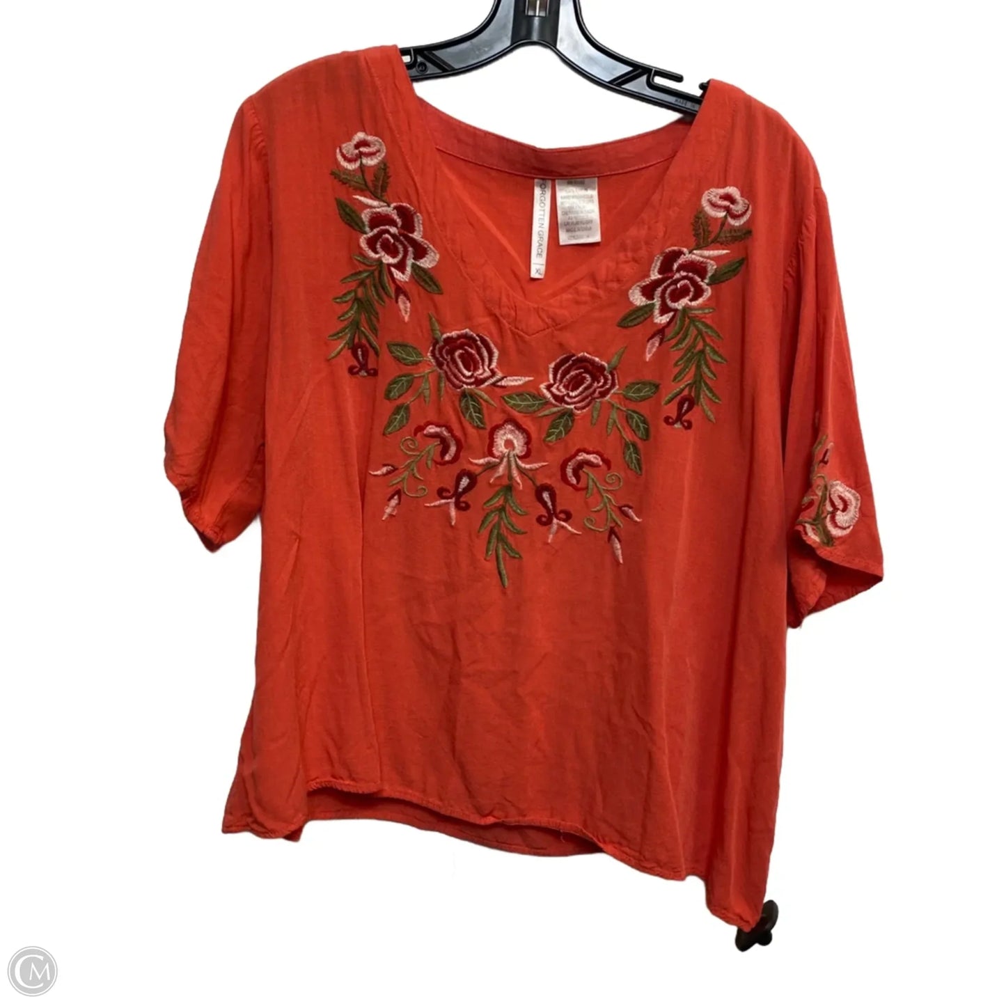 Top Short Sleeve By Forgotten Grace In Orange, Size: Xl