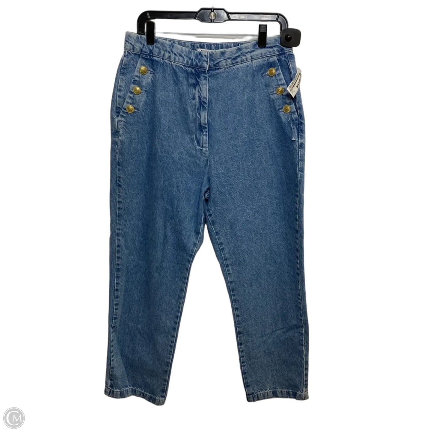 Jeans Straight By Zara In Blue Denim, Size: Xl