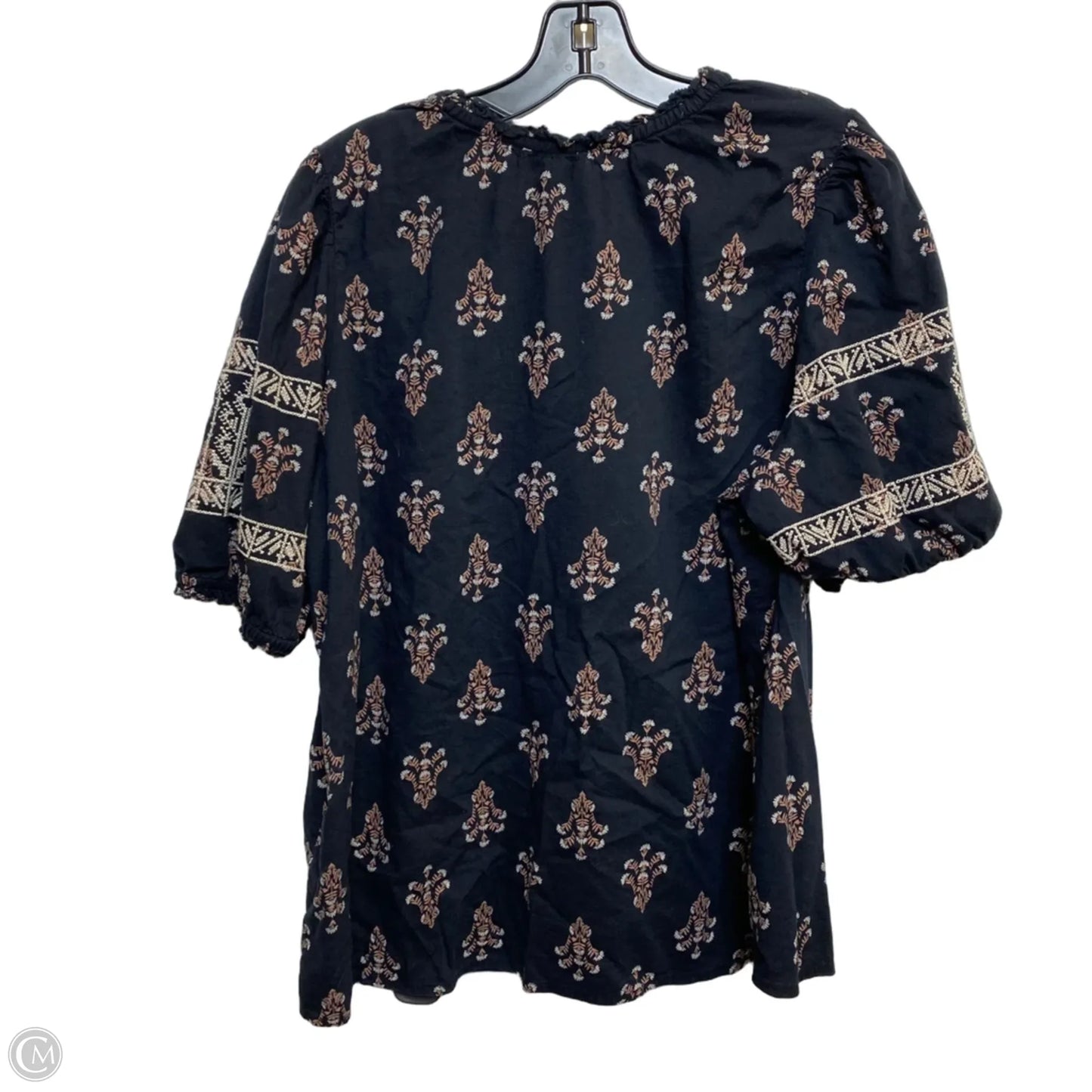 Top Short Sleeve By Knox Rose In Black, Size: L