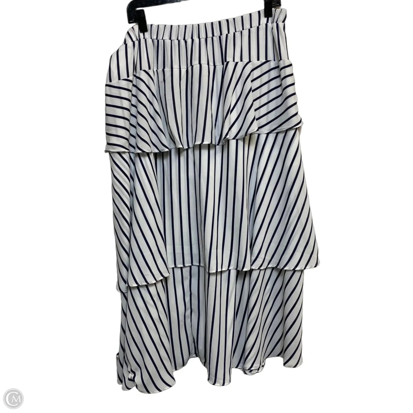 Skirt Maxi By New York And Co In Blue & White, Size: L