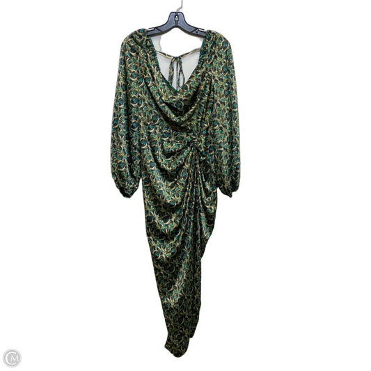 Dress Casual Maxi By Shein In Green & Tan, Size: M