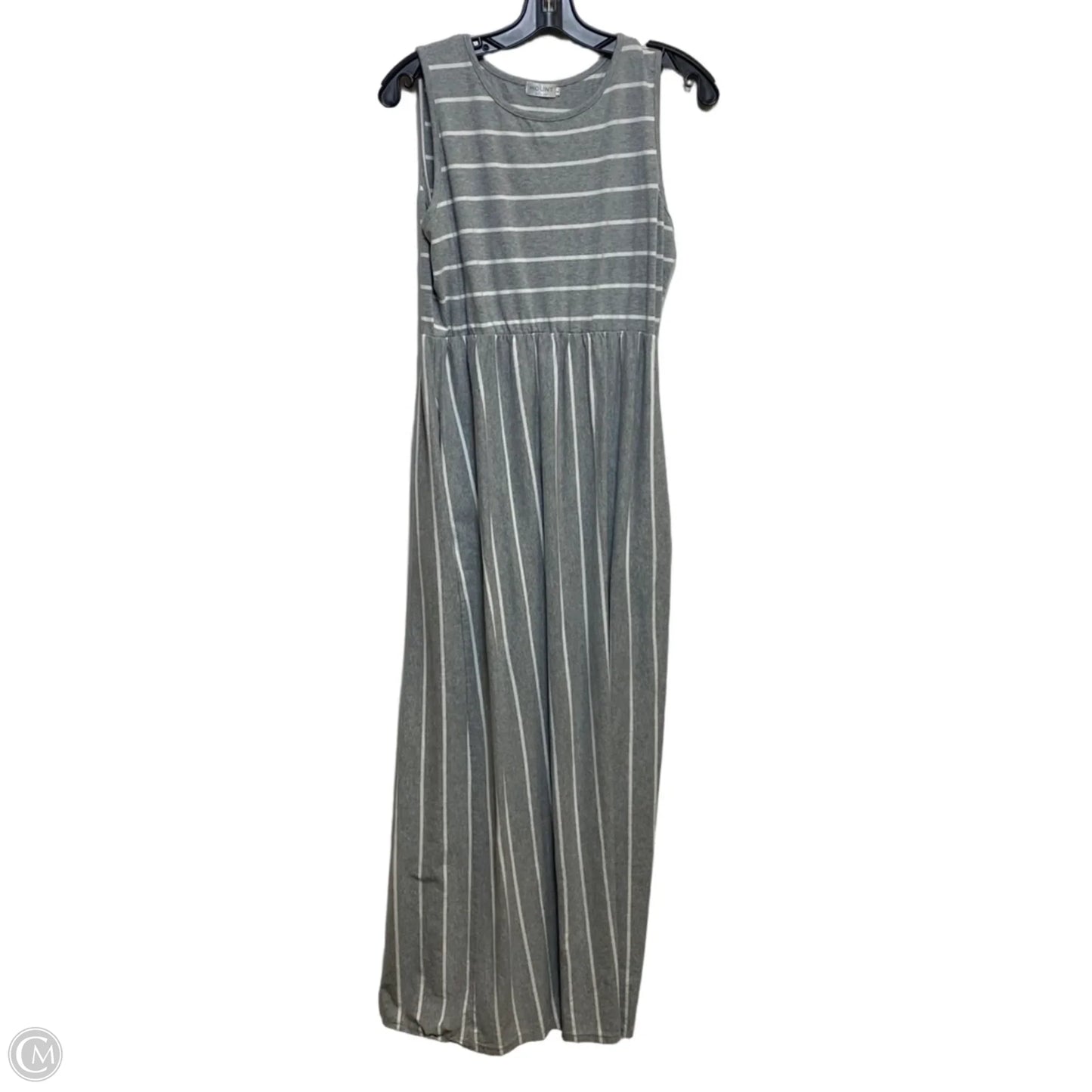 Dress Casual Maxi By Hount In Grey & White, Size: L