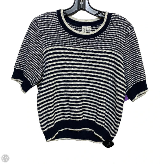 Top Short Sleeve By Joie In Blue & Cream, Size: Xl