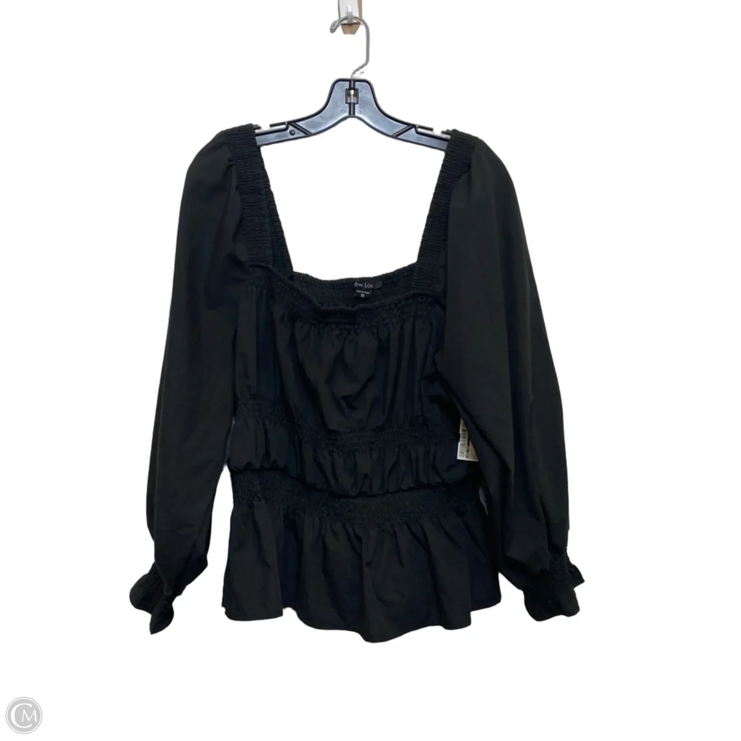 Top Long Sleeve By New Look In Black, Size: 3x