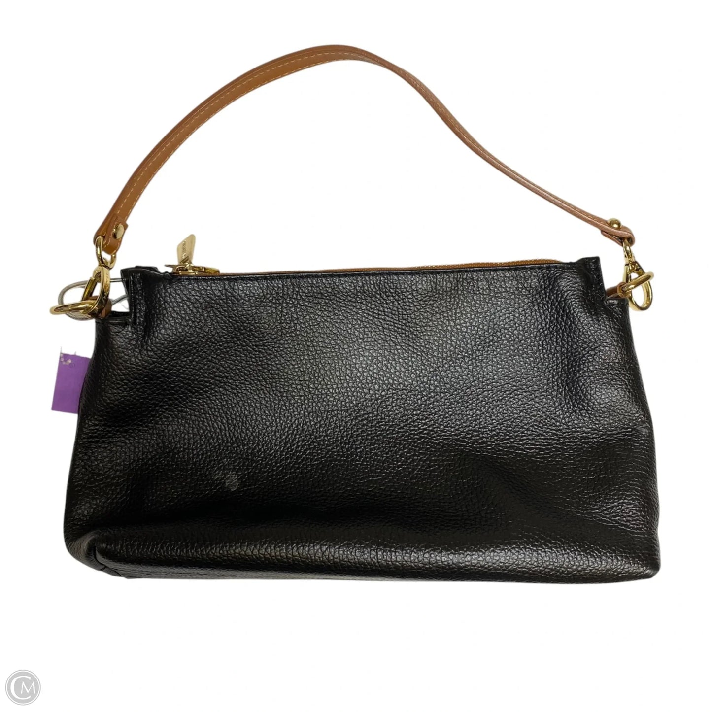 Handbag Leather By Valentina, Size: Small