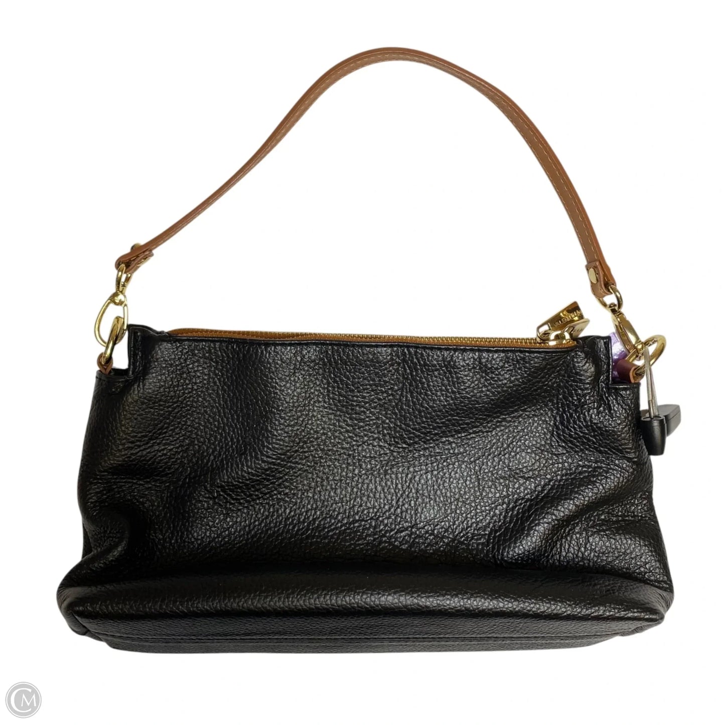 Handbag Leather By Valentina, Size: Small