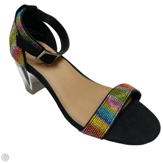 Sandals Heels Block By Torrid In Rainbow Print, Size: 11
