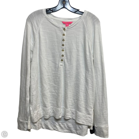 Top Long Sleeve Designer By Lilly Pulitzer In White, Size: M