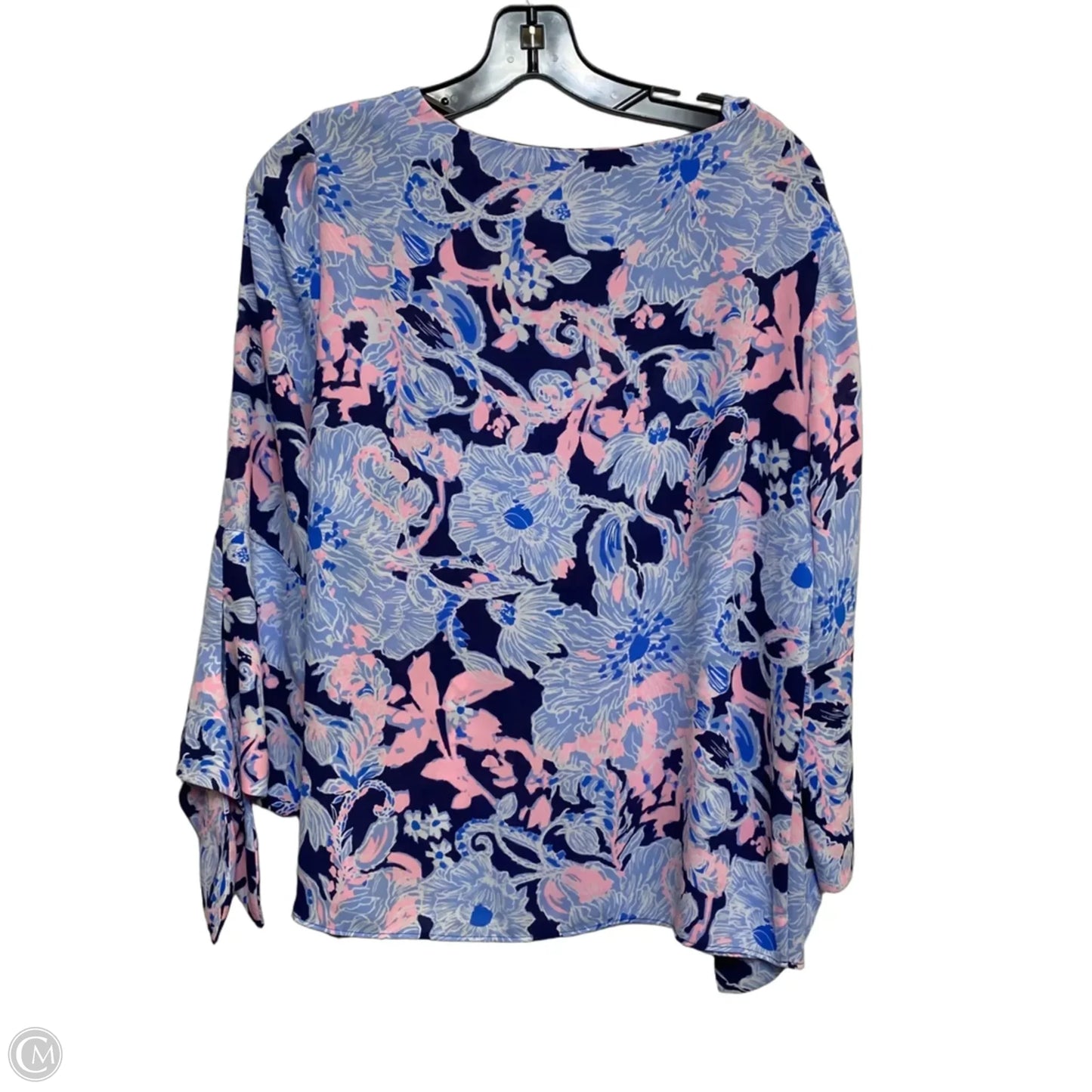 Blouse Designer By Lilly Pulitzer In Blue & Pink, Size: S